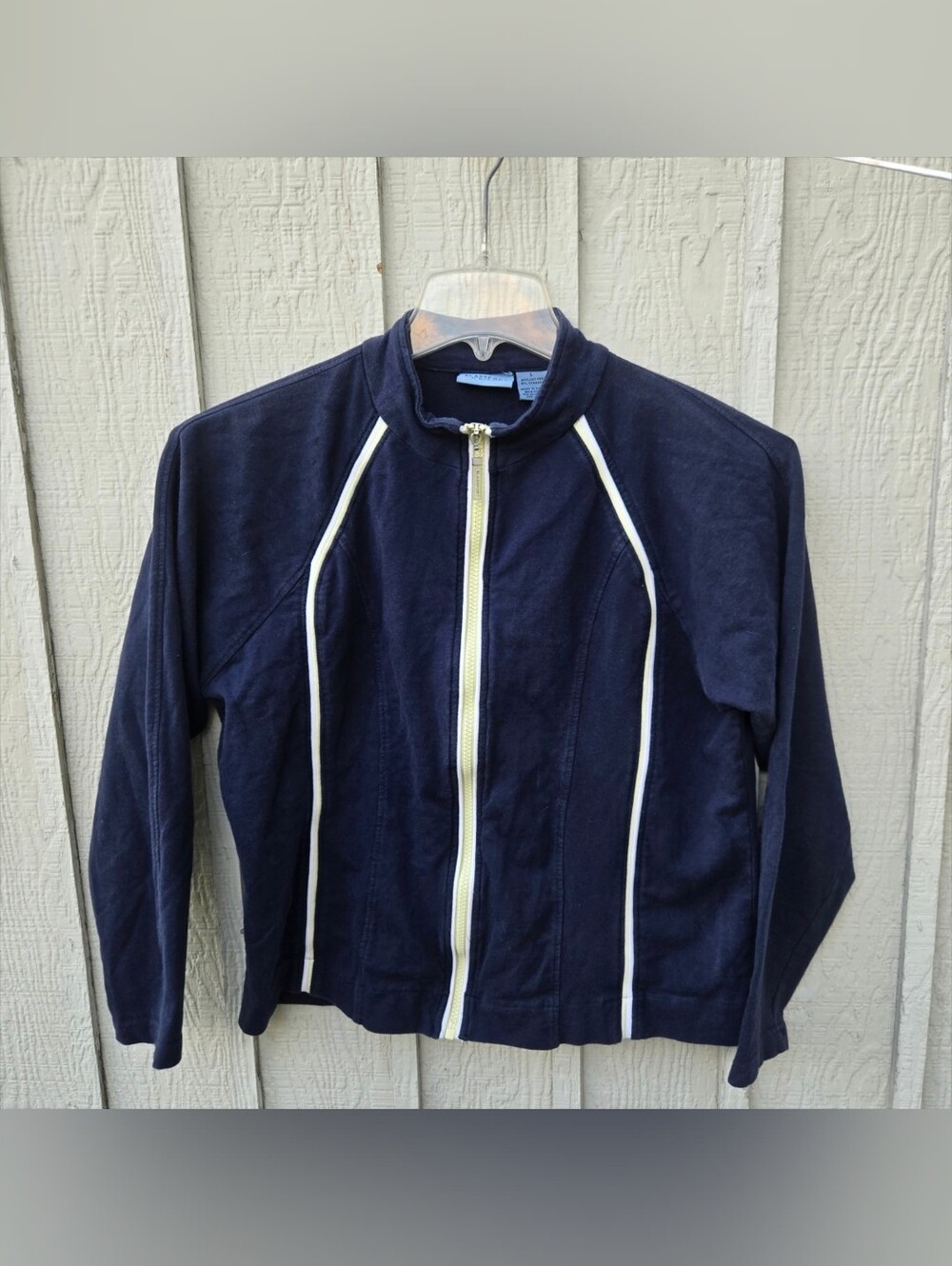Blassport by Bill Blass Navy Zip Up Track Jacket Size L